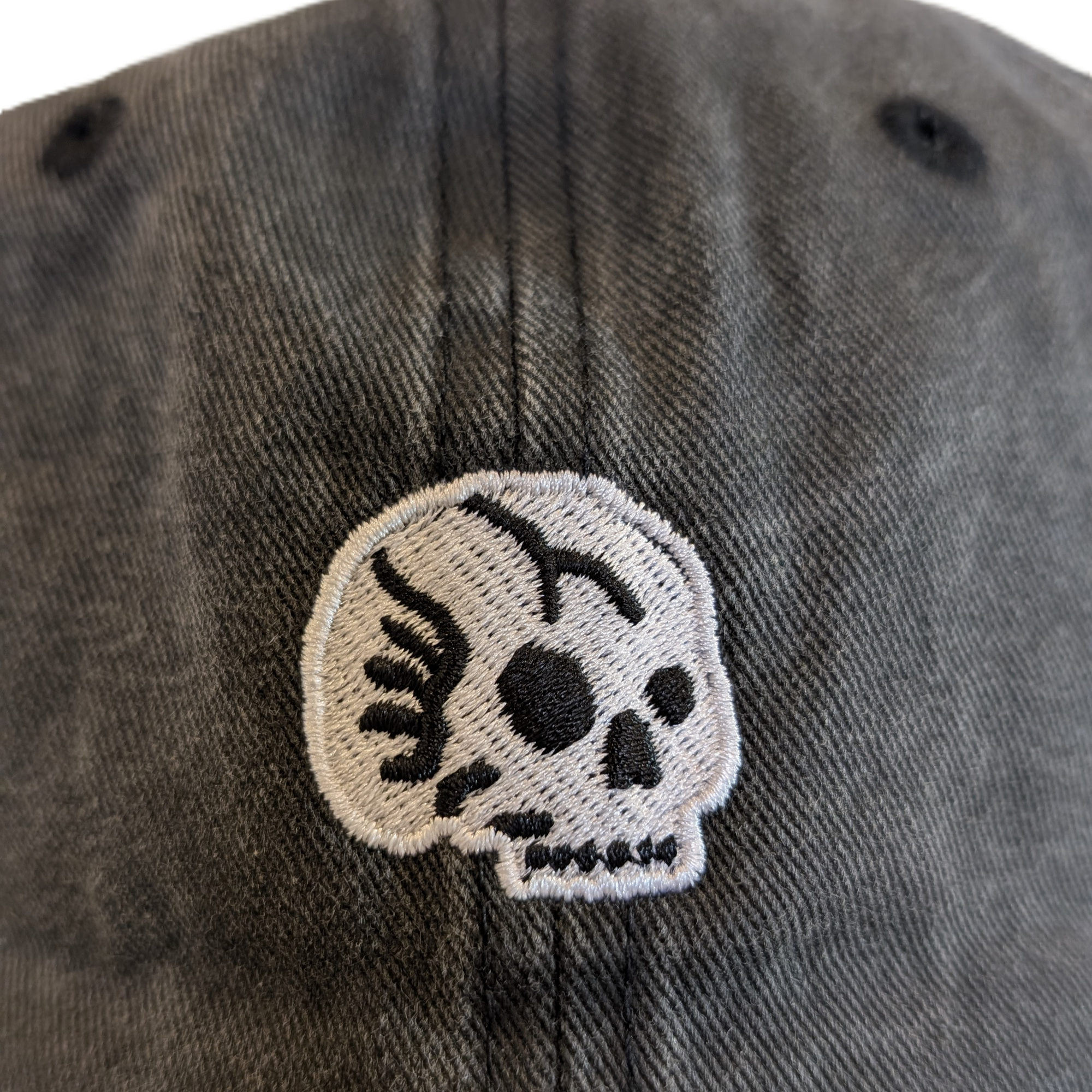 Skull Dad Hat - Washed Black