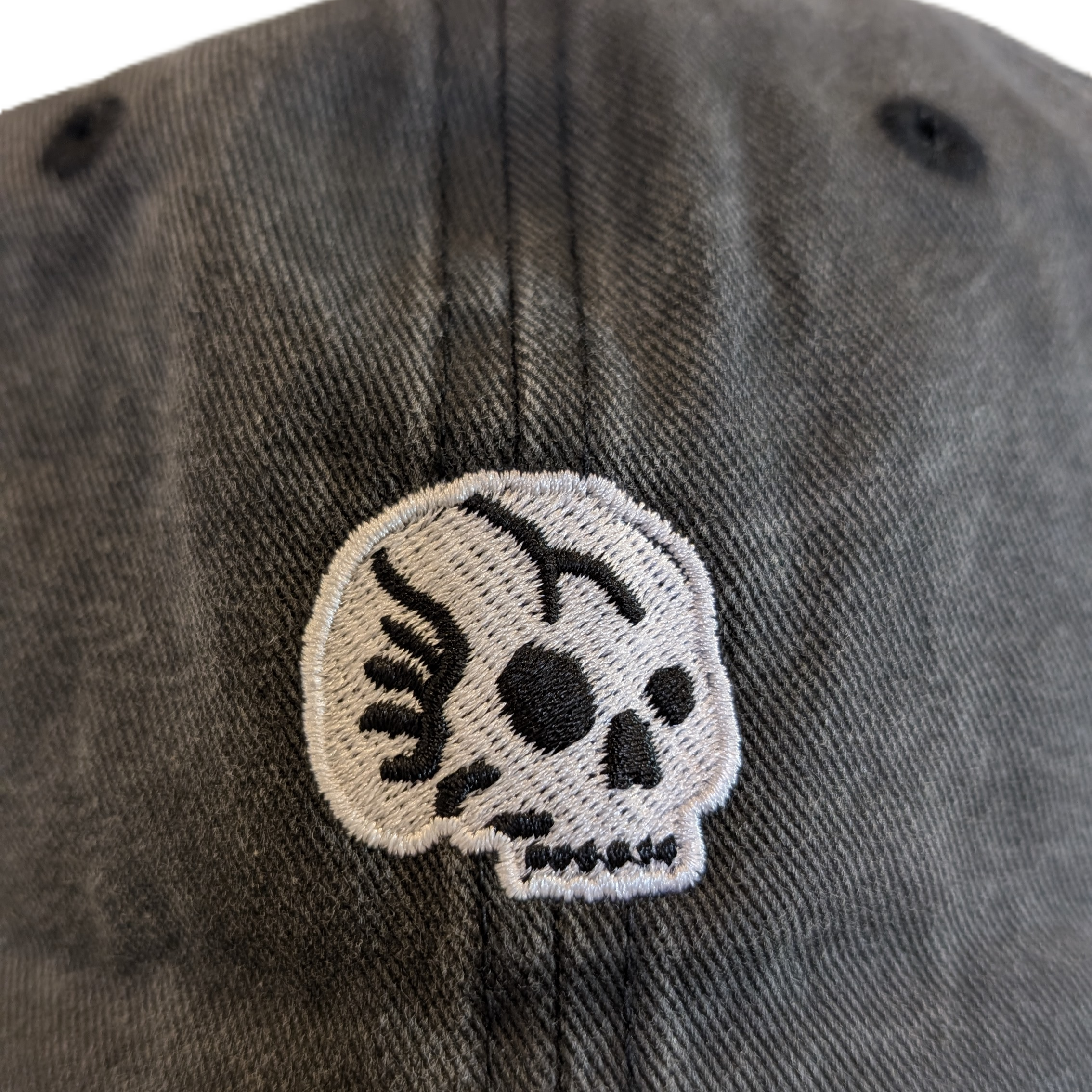 Skull Dad Hat - Washed Black