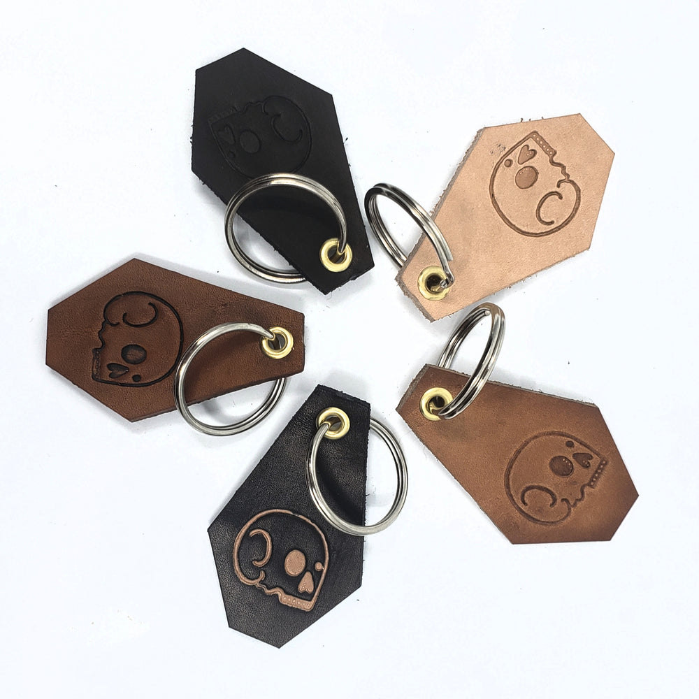 BRMCo Handmade Leather Keychains - Coffins