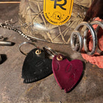 BRMCo Handmade Leather Keychains - Skull Heart